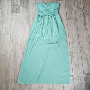 Red Clover Strapless Sweetheart Sheer Midi- Maxi Dress